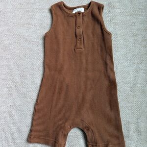 Mebie Ribbed Rust Romper
